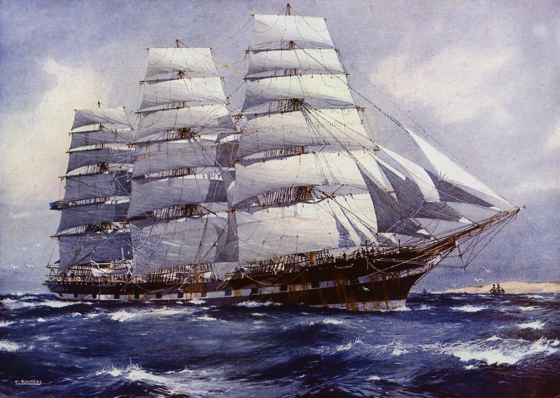 Clipper Ships: Macquarie (colour litho) 作者 杰克（后）刺