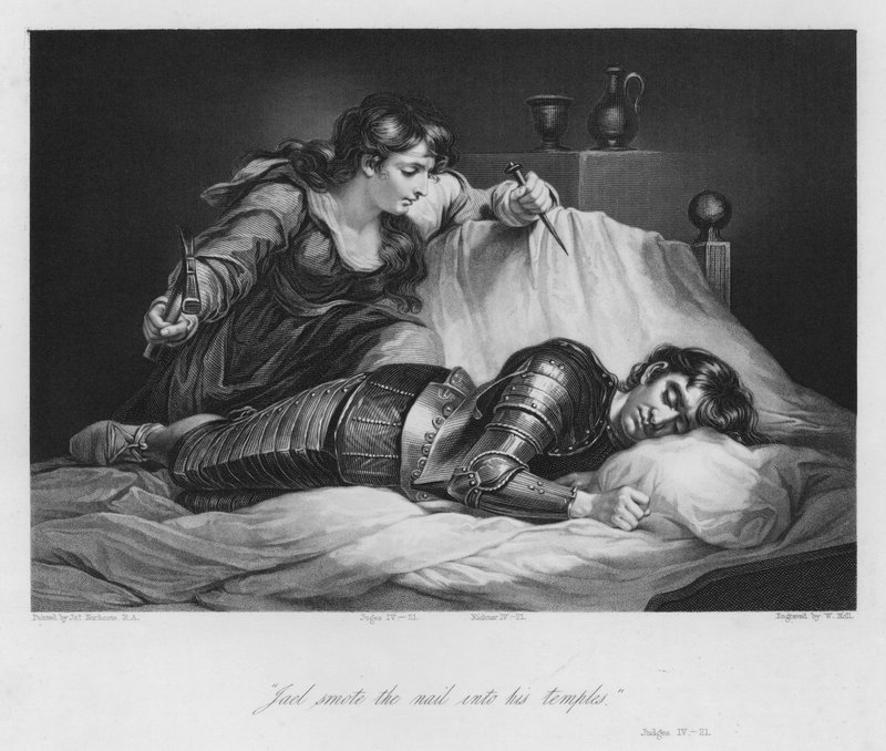 The Death of Sisera, Judges IV, 21 (engraving) 作者 詹姆斯（后）诺斯科特