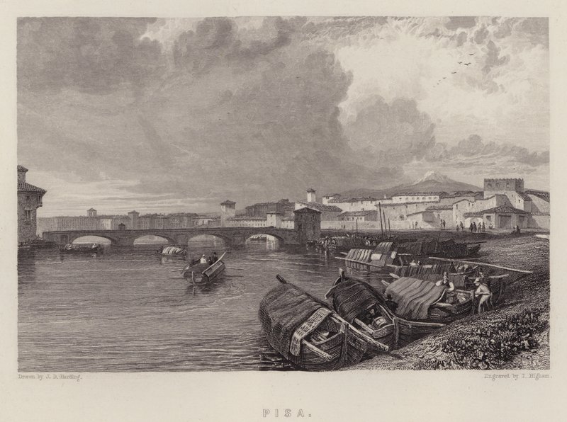 Pisa (colour litho) 作者 詹姆斯·杜菲尔德·哈丁