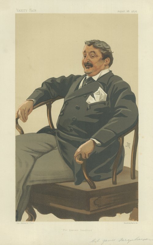 女王的地主Invercauld的James Farquharson上校，1876年8月26日，名利场卡通 作者 詹姆斯·雅克·约瑟夫·天梭