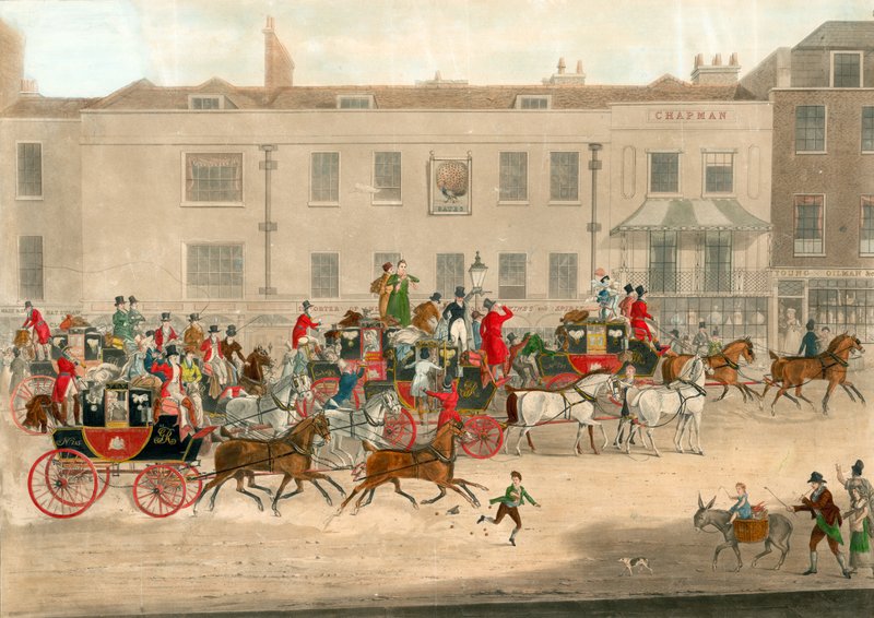 North Country Mails at the Peacock, Islington (James Pollard, 1821) 作者 詹姆斯·波拉德