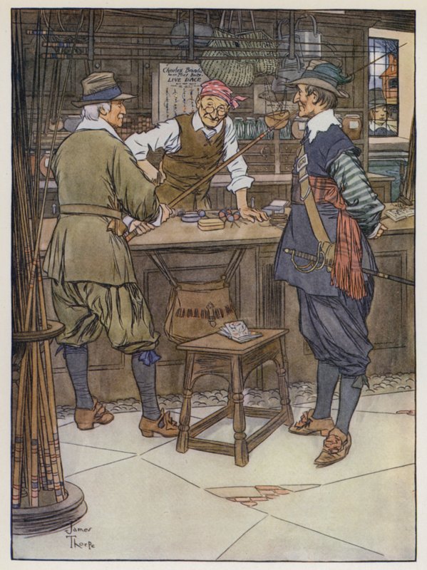 伊扎克·沃尔顿 (Izaak Walton) 为《完美垂钓者》绘制的插图 作者 詹姆斯·索普