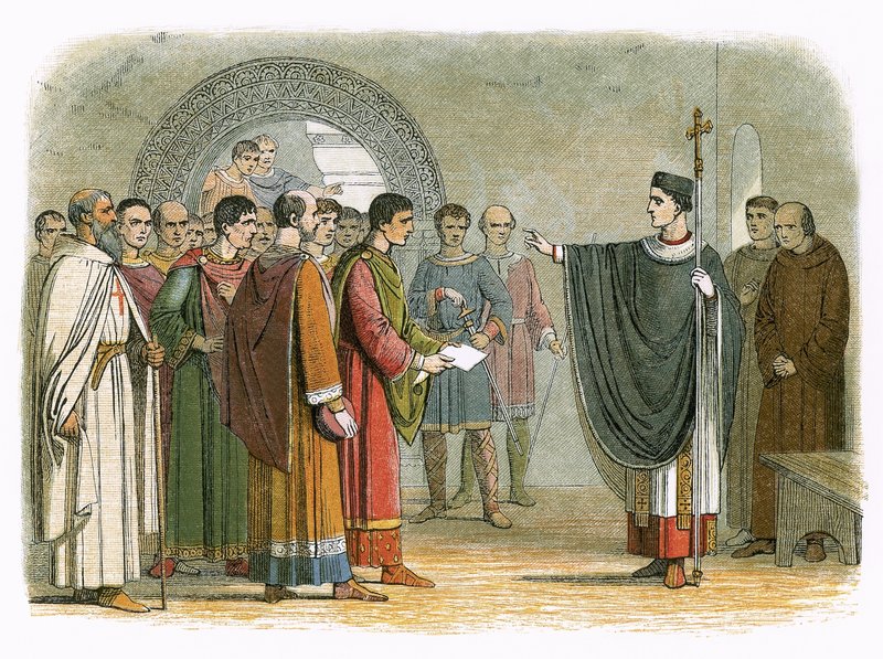 Becket forbids the earl of Leicester to pass sentence on him 作者 詹姆斯·威廉·埃德蒙·道尔
