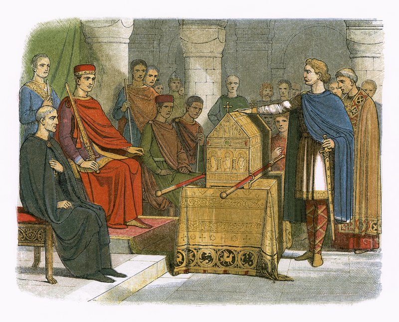Harold swears fidelity to duke William of Normandy 作者 詹姆斯·威廉·埃德蒙·道尔