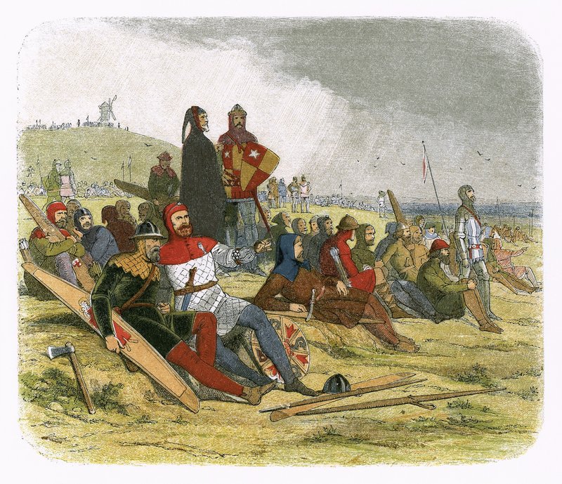 The English wait for the French at Crecy 作者 詹姆斯·威廉·埃德蒙·道尔