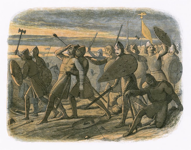 The death of Harold at the battle of Hastings 作者 詹姆斯·威廉·埃德蒙·道尔