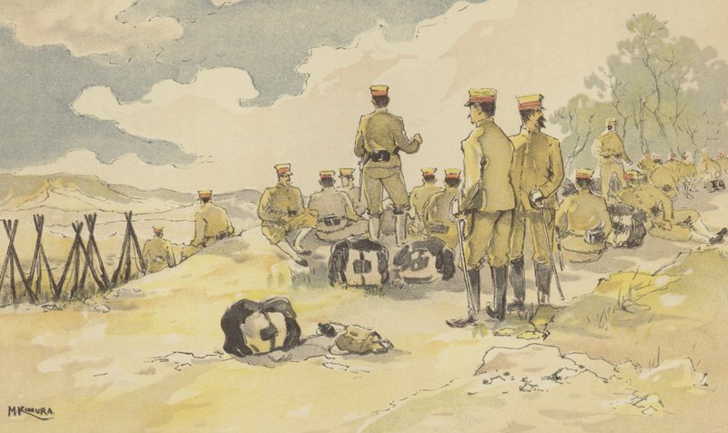 前往辽阳途中停驻的锦衣卫一营 (chromolitho) 作者 日本学校