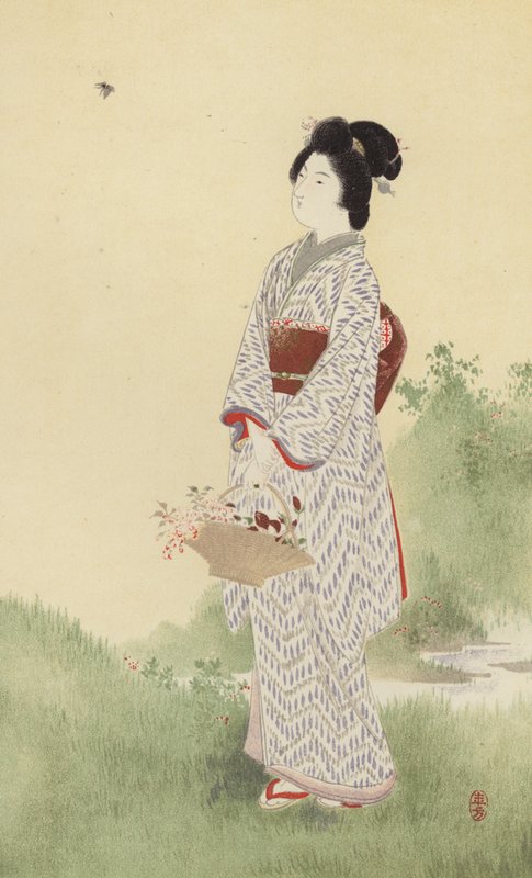 日本女孩（chromolitho） 作者 日本学校