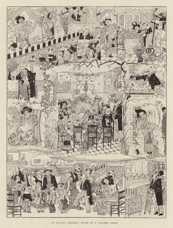 An English Christmas drawn by a Japanese artist (engraving) 作者 日本学校