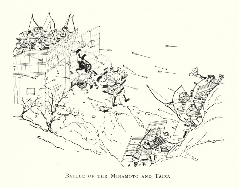 Battle of the Minamoto and Taira (litho) 作者 日本学校