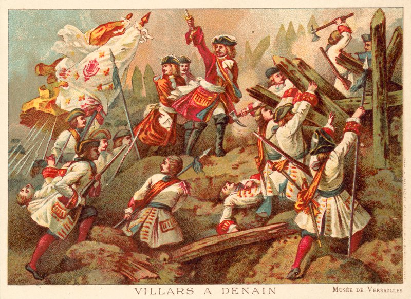 1712年法国Denain战役中的元帅Villars（chromolitho） 作者 让·阿洛