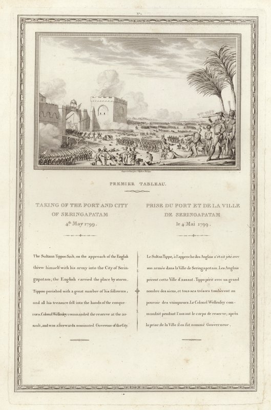考虑到Seringapatam的堡垒和城市，1799年5月4日 作者 让·杜普莱西·贝托（Jean Duplessi Bertaux）
