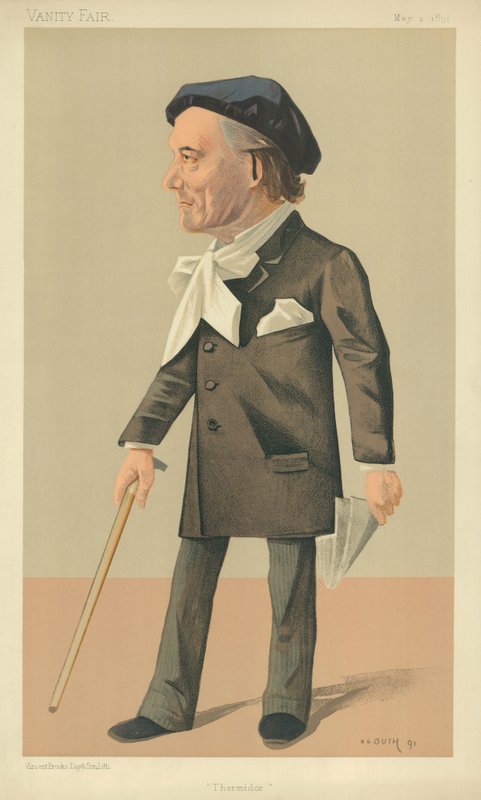 M Victorien Sardou，Thermidor，1890年5月2日，名利场漫画 作者 让·巴蒂斯特·古斯