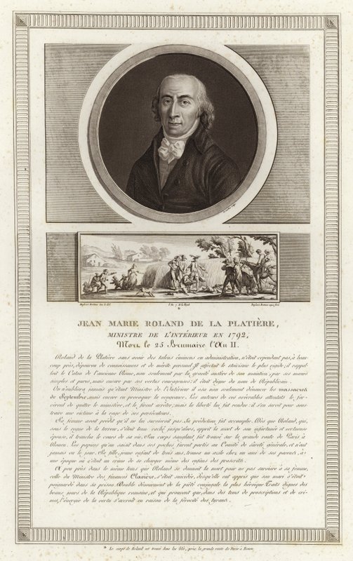Jean-Marie Roland的肖像，Platiere的子爵 作者 让·杜普莱西·贝托（Jean Duplessi Bertaux）