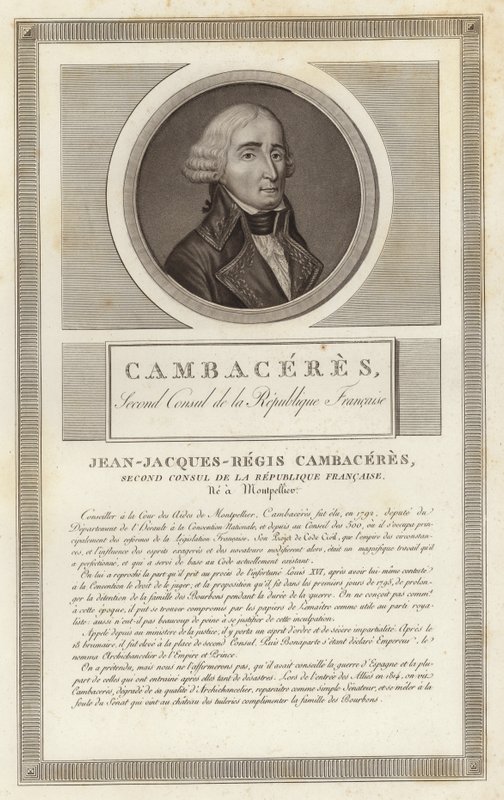 Cambaceres的Jean Jacques Regis的肖像 作者 让·杜普莱西·贝托（Jean Duplessi Bertaux）