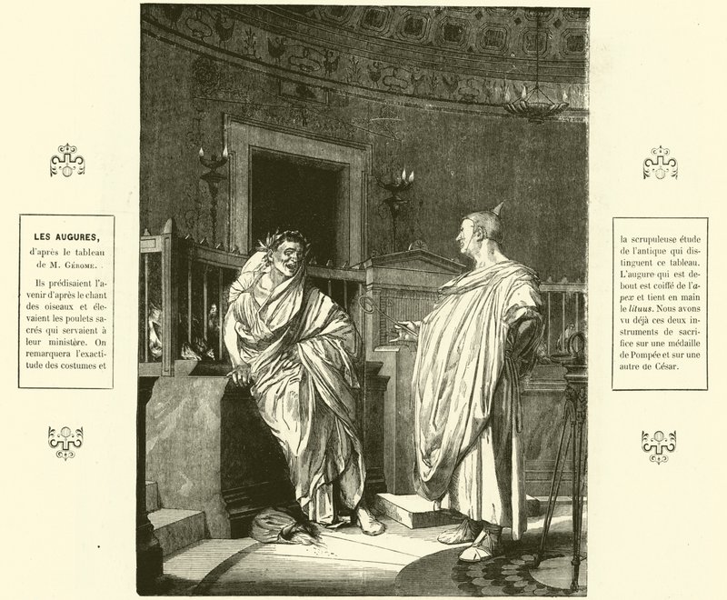 Two Augurs, priests of ancient Rome (engraving) 作者 吉恩·莱昂（后）杰罗姆