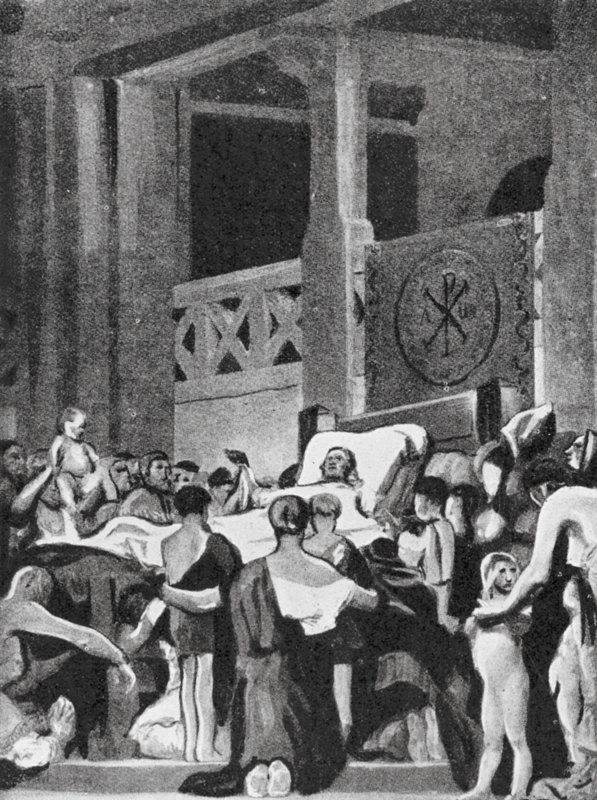 圣热纳维耶夫之死》（石版画） 作者 让·保罗（后）劳伦斯
