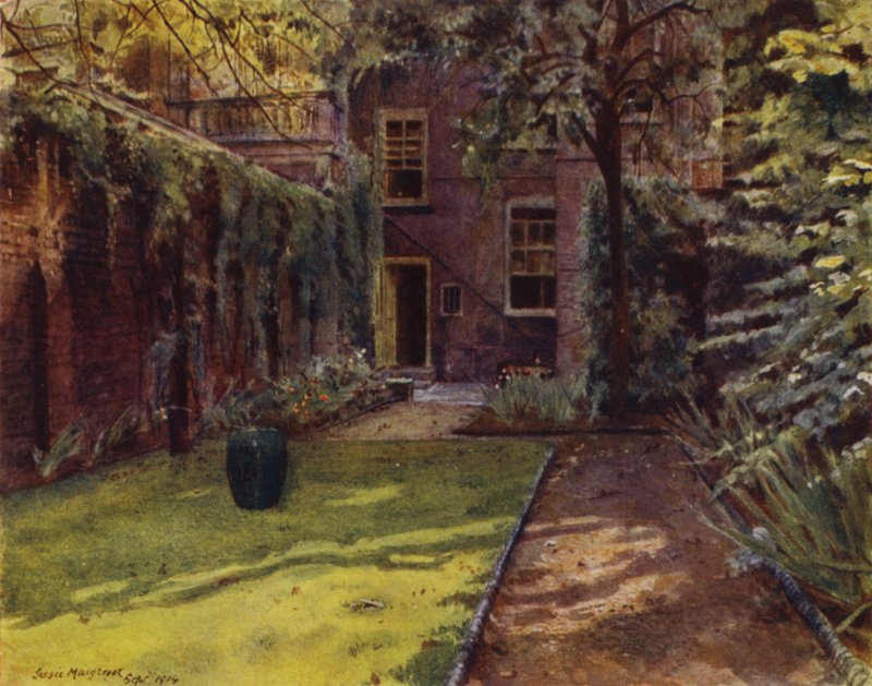 Carlyle House, View of Garden and House (colour litho) 作者 杰西·麦格雷戈