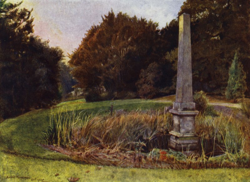 Chiswick House，池中的方尖碑（彩色石版画） 作者 杰西·麦格雷戈