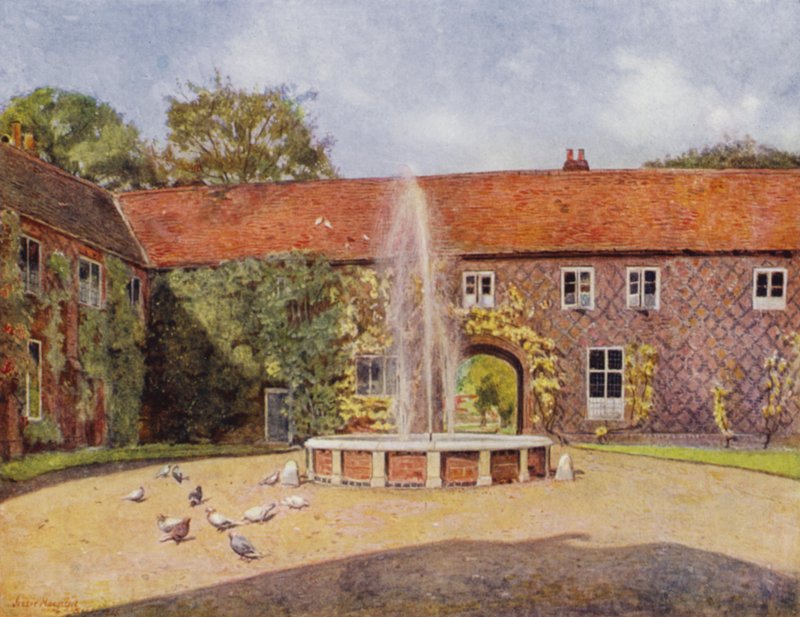 Fulham, The Courtyard (colour litho) 作者 杰西·麦格雷戈