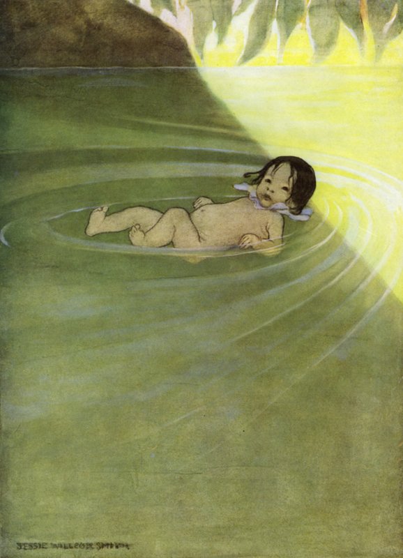 Illustration for The Water Babies by Charles Kingsley (colour litho)   1412841   zh       chinese Successfully Translated  Original: Das neunundfünfzigste Bild seit eine uralte Melodie sich göttlich verflechtet 3 Translat: Das neunundfünfzigste Bild seit e 作者 杰西·威尔考克斯·史密斯
