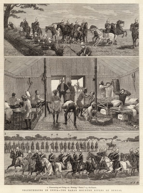 在印度志愿服务，巴哈尔的Bahar Mounted Rifles 作者 约翰·查尔斯·多尔曼