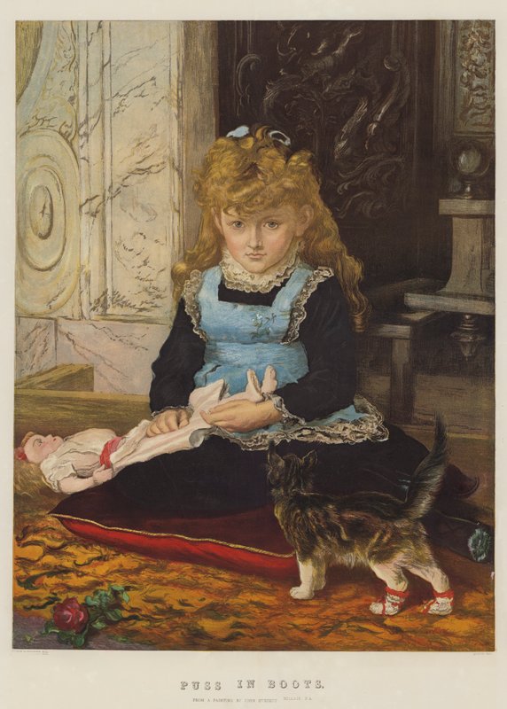 穿靴子的猫（chromolitho） 作者 约翰·埃弗里特·米莱斯