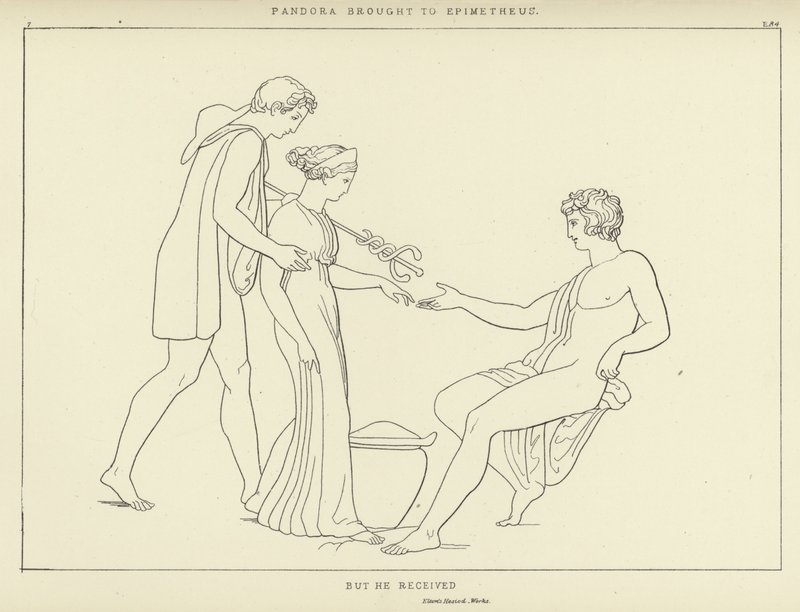 潘多拉带到了Epimetheus 作者 约翰·弗拉克斯曼