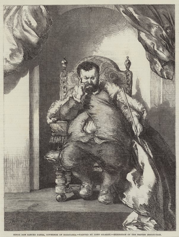 Senrat Don Sancho Panza，巴拉塔里亚总督，英国机构展览 作者 约翰·吉尔伯特