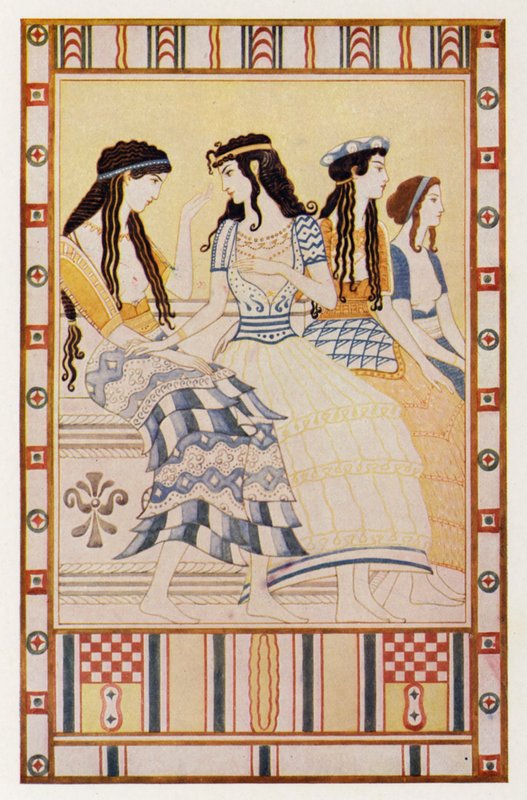 米诺斯宫廷的女士们（彩色石版画） 作者 约翰（继）邓肯