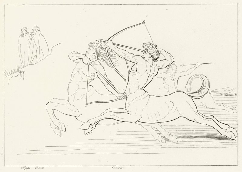 Encounter with the Centaurs, Inferno, Canto 12 (engraving) 作者 约翰（后）弗拉克斯曼