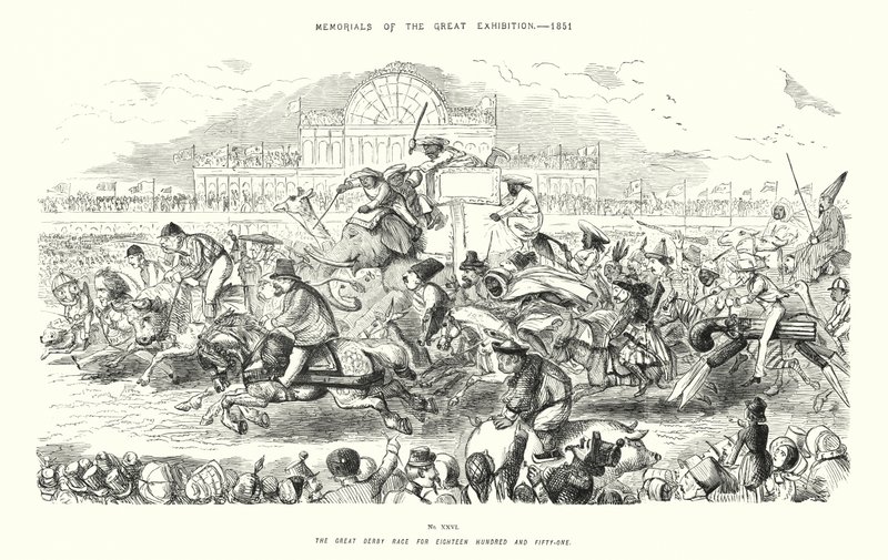 1851年万国博览会纪念，1851大德比（版画） 作者 约翰（后）里奇