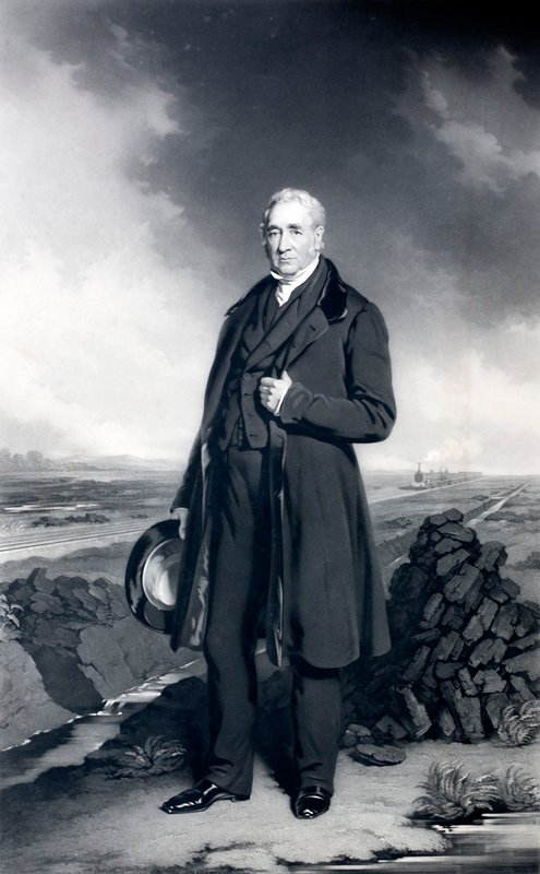 George Stephenson, English engineer and railway pioneer (litho) 作者 约翰（后）卢卡斯