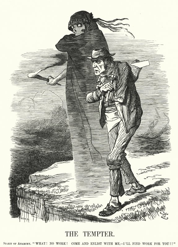 打孔卡通：诱惑者——无政府主义对失业者的诱惑（版画） 作者 约翰（后）坦尼尔