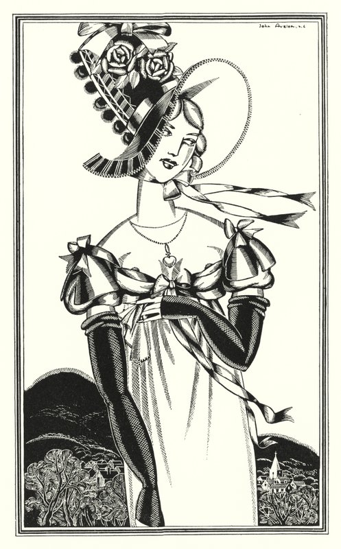 拜伦勋爵为《唐璜》绘制的插图：美女戴的帽子（石版画） 作者 约翰奥斯汀