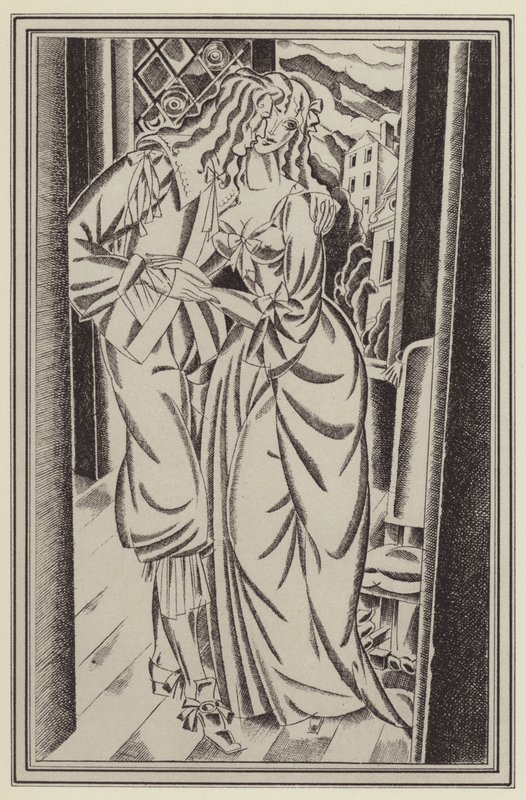 丹尼尔·笛福 (Daniel Defoe) 为摩尔·弗兰德斯 (Moll Flanders) 绘制的插图（平版印刷） 作者 约翰奥斯汀