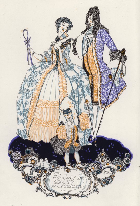 瓷器中的流氓 "插图，《十八世纪诗歌杂录》（彩色石版画） 作者 约翰奥斯汀