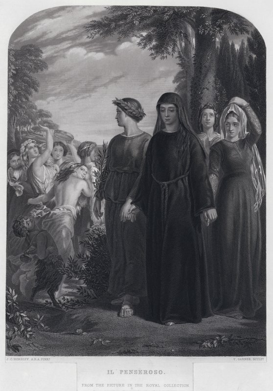 Il Penseroso (engraving) 作者 约翰·卡科特·霍斯利