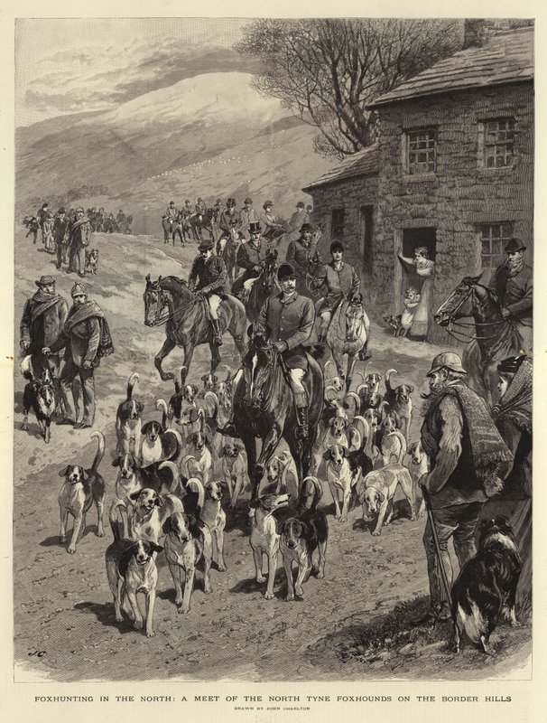 在北部的Foxhunting，在边境山的北泰恩狐狸的会面 作者 约翰·查尔顿