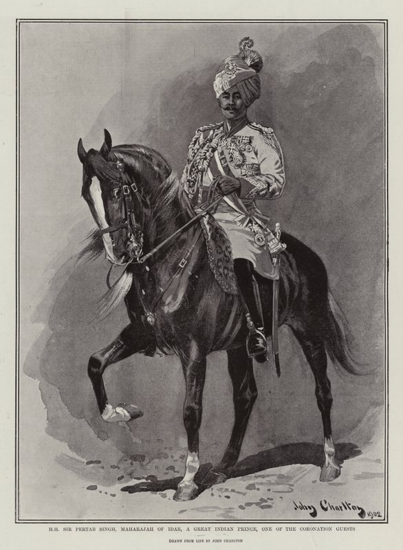 HH Sir Pertab Singh，伊达尔的大君，一位伟大的印第安王子，加冕客人之一 作者 约翰·查尔顿