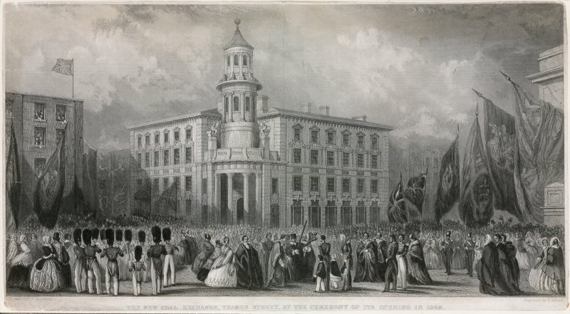 新煤炭交易所，泰晤士街，在1849年开放的仪式上 作者 约翰·弗朗西斯·萨蒙