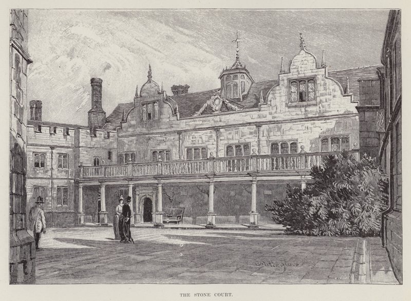 Knole House，The Stone Court（石版画） 作者 约翰·富利洛夫