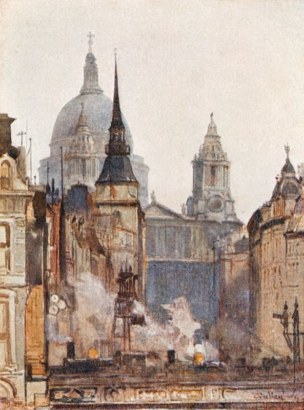 圣保罗大教堂，来自Ludgate Circus 作者 约翰·富利洛夫