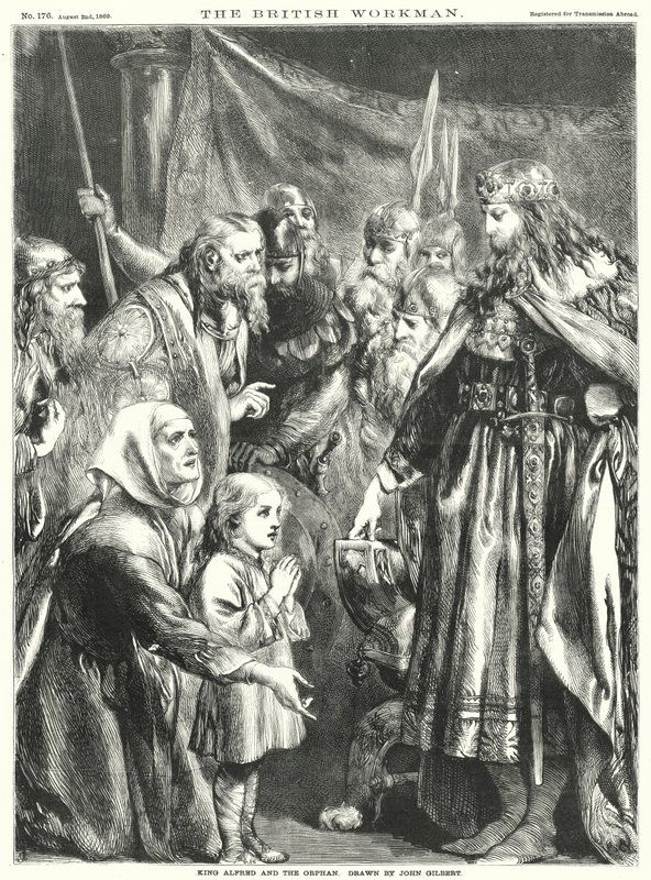 King Alfred and the Orphan (engraving) 作者 约翰·吉尔伯特