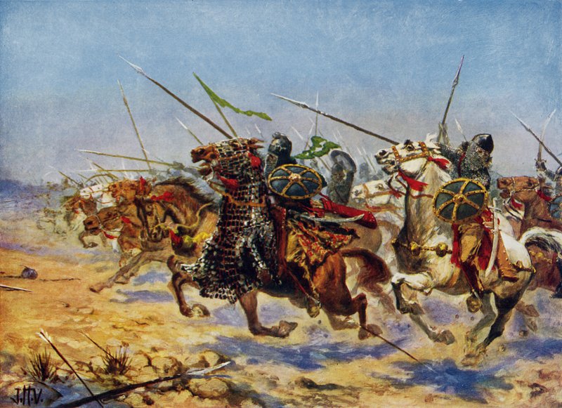 Shahrbaraz 骑兵冲锋（彩色石版画） 作者 约翰哈里斯瓦尔达