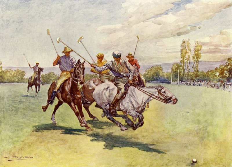 Polo in South Africa (colour litho) 作者 约翰·亨利·弗雷德里克（以下）培根