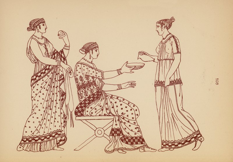 古希腊女性服饰（石版画） 作者 约翰·莫尔·史密斯