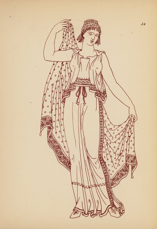 古希腊女性服饰（石版画） 作者 约翰·莫尔·史密斯