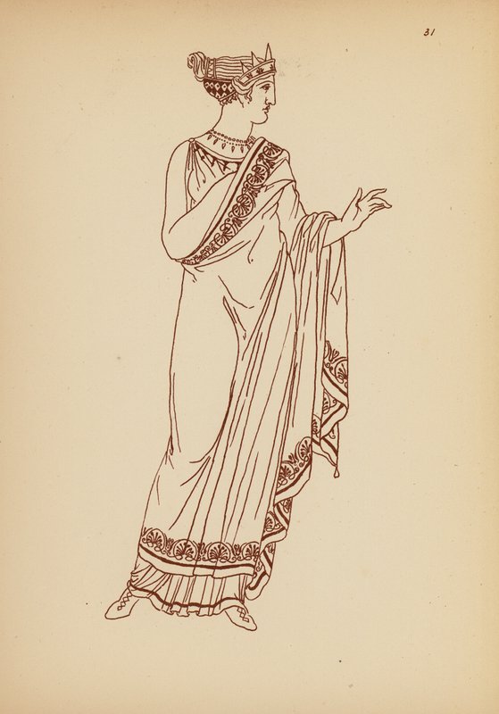 古希腊女性服饰（石版画） 作者 约翰·莫尔·史密斯