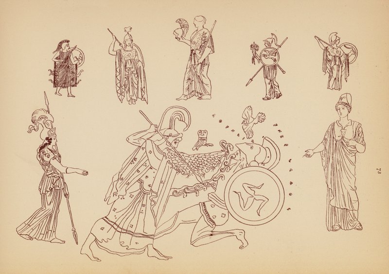 古希腊女性服饰（石版画） 作者 约翰·莫尔·史密斯